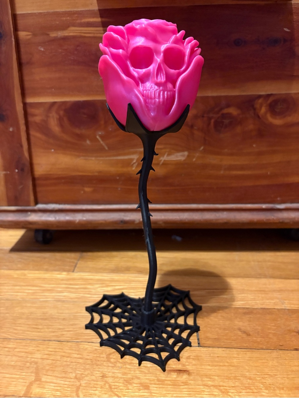 Pink Skull Rose 3D printed figurine gift